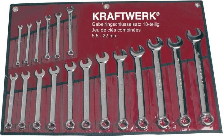 Produktbild Kraftwerk Gabelringschlüssel Satz (22 mm, 18 mm, 19 mm, 7 mm, 16 mm, 15 mm, 8 mm, 14 mm, 5 mm, 12 mm, 13 mm, 17 mm, 9 mm, 6 mm, 10  mm, 11 mm, 21 mm, 20 mm)