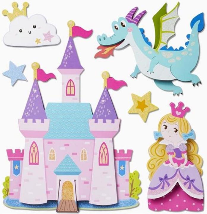 Actual product image Hobby Fun 3D sticker princess 1 sheet