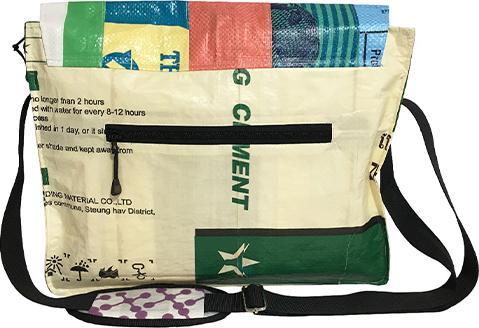 Immagine prodotto Bekos Upcycling - Borsa a tracolla XL da borse riciclate Patchwork Elephant