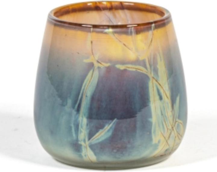 Dekocandle Windlicht Glas grün/ braun Ø 12 x 11 cm (1 Stück) (1x)