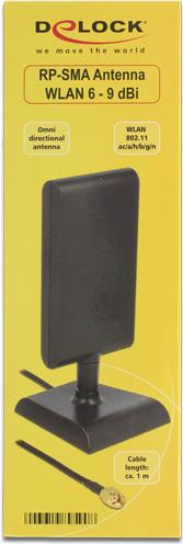 Produktbild Delock WLAN Antenne, 6-9dBi, 1m Kabel (WLAN)