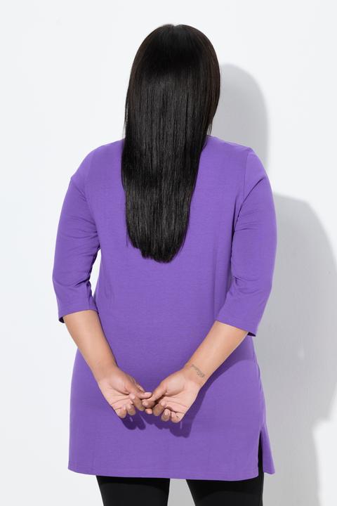 Immagine prodotto Ulla Popken Maglia dal taglio lungo e svasato con scollo a girocollo e maniche a 3/4 (68)