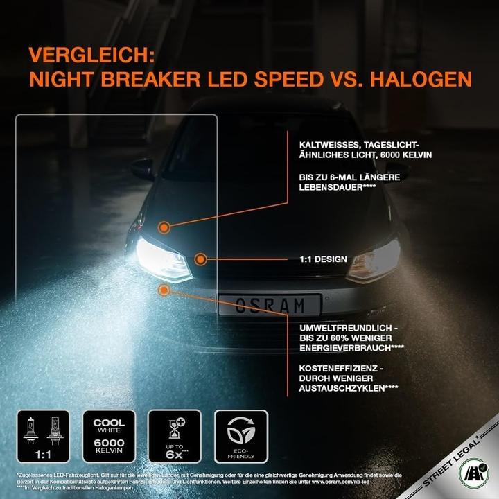 Actual product image Osram Night Breaker Speed LED H4 64193DWNBSP-2HB (H7)