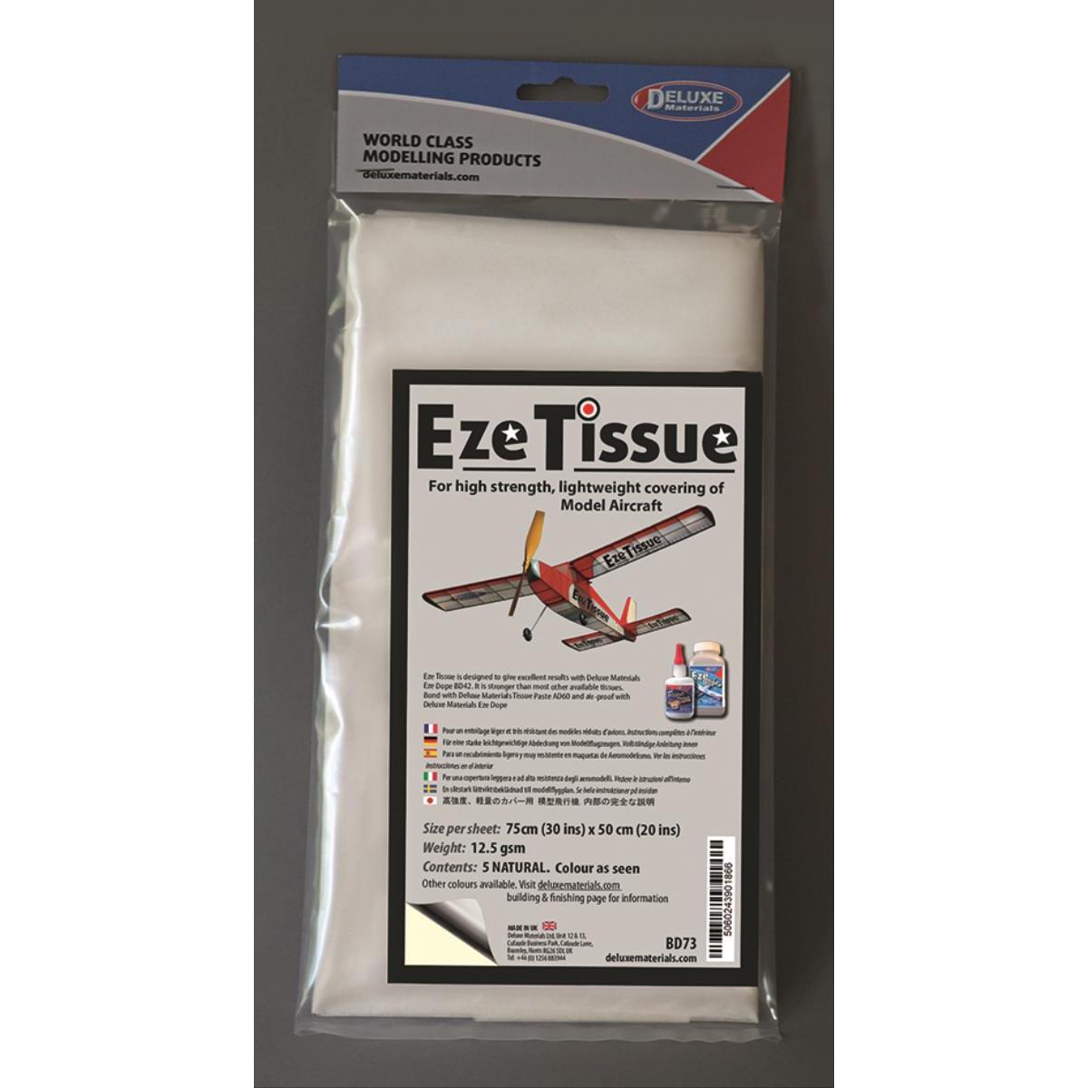 Deluxe Materials DELUXE Eze Tissue Carta da Copertina Natura 75x50xm 5pz. da 14 g/m²