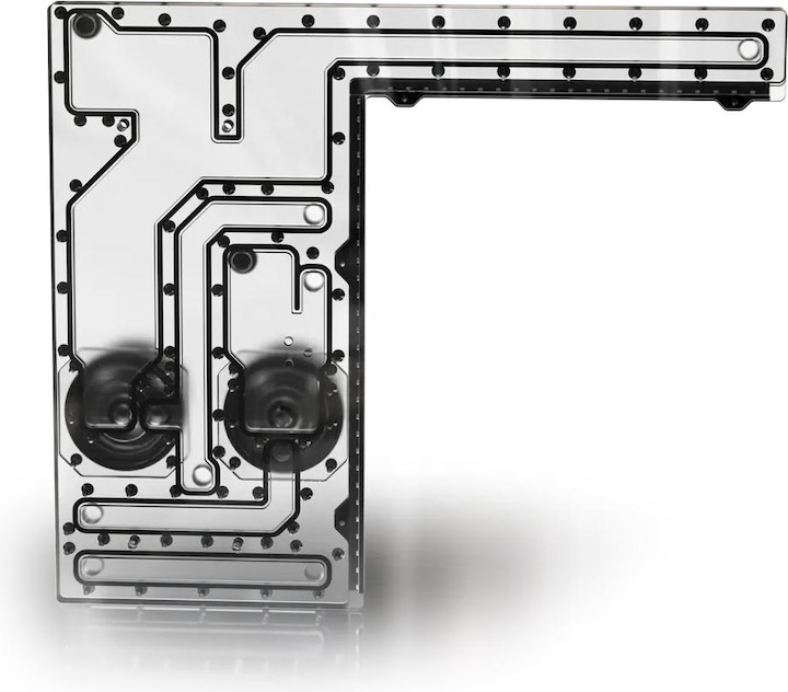 Actual product image Singularity Computers Corsair 1000D Dual D5 Reservoir Distroplate
