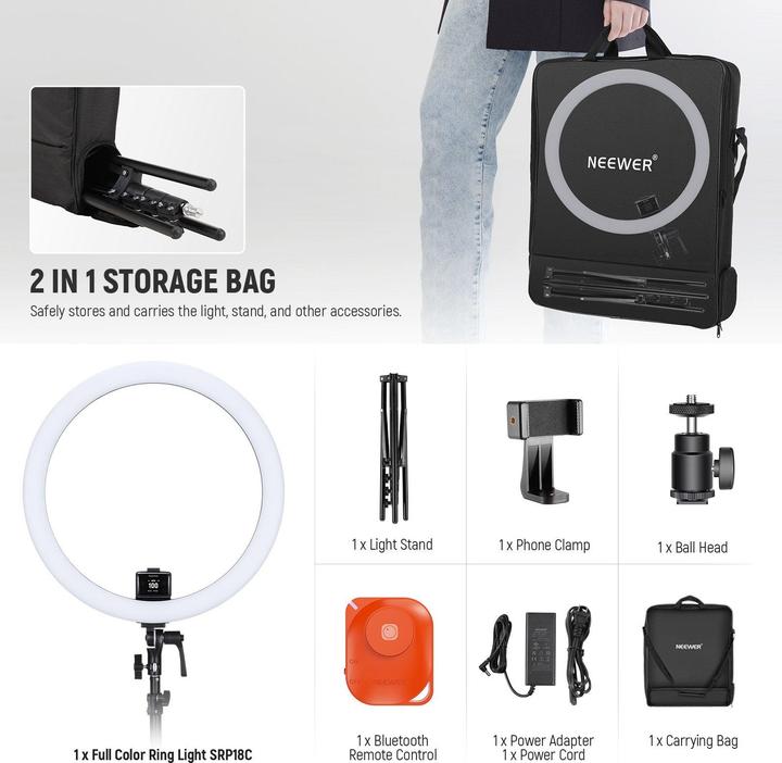 Produktbild Neewer SRP18C Ultra-Slim RGB Ring Light (Ringlicht)