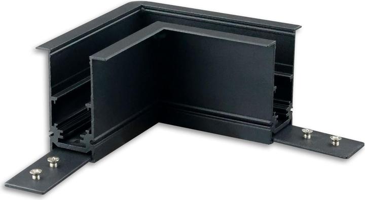 Image du produit Isoled Track48 Rail d'angle 90° horizontal pour rail encastré, noir, non conducteur de courant