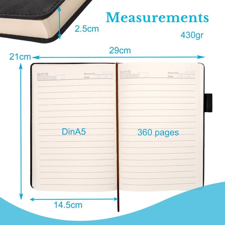 Produktbild Intirilife Notizbuch mit Stiftehalter (A5, Liniert, Harter Einband)