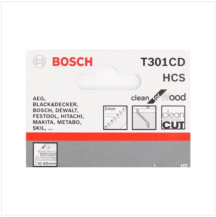 Image du produit Bosch Professional Zubehör Lame de scie sauteuse T 301 CD Clean for Wood, pack de 5