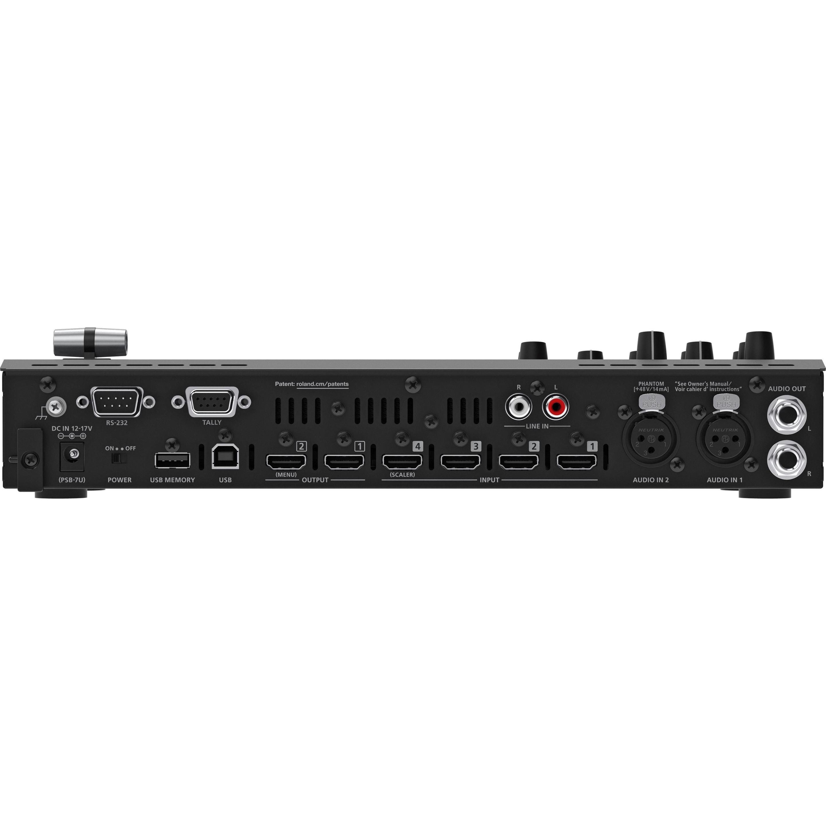 Roland V-1HD+ 4 CH. SWITCHER VIDEO HD, FORMATI 720P/1080I/1080P, CON SCALER E 2 PREAMPLIFICATORI, Sintetizzatore
