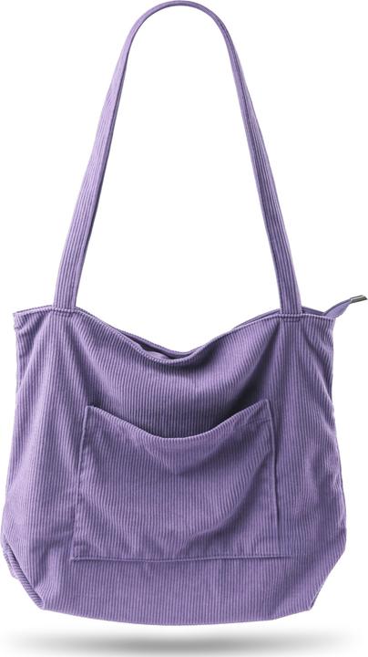 Produktbild Only-Bags.Store Kordtasche Umhängetasche mit Reissverschluss, Shopper Tasche Umhängetasche grosse Tragetasche