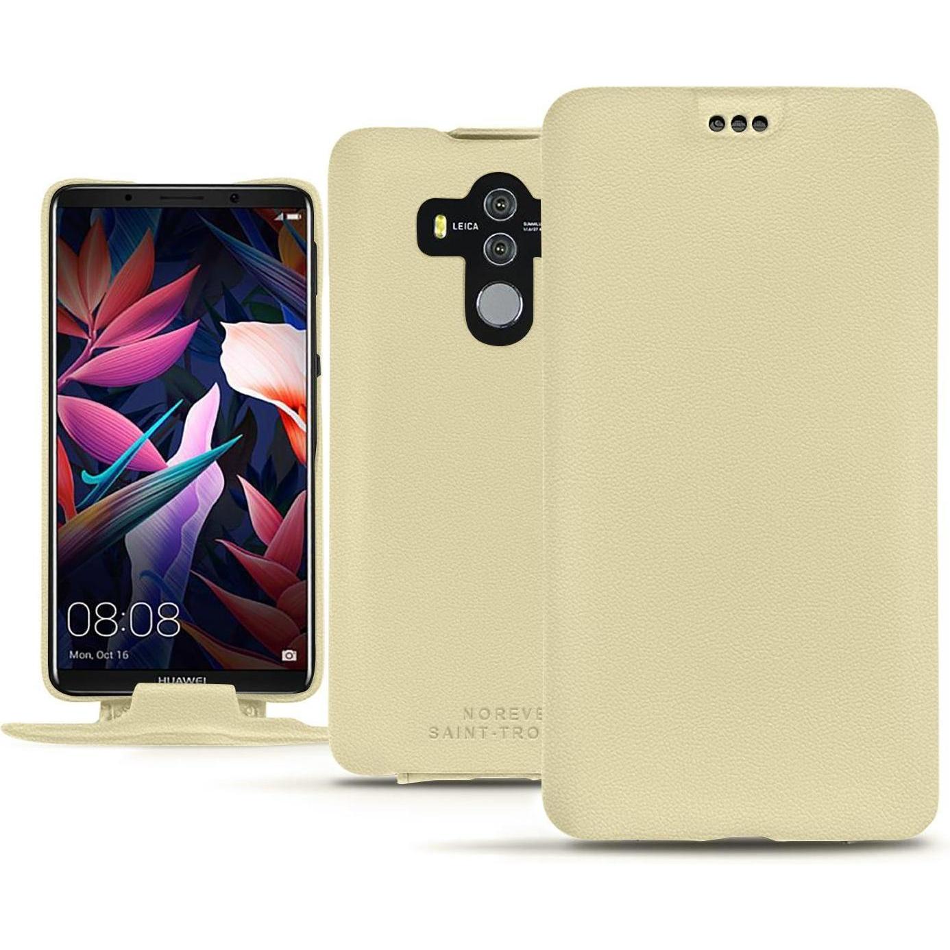 Noreve Lederschutzhülle vertikal (Huawei Mate 10 Pro), Smartphone Hülle, Beige