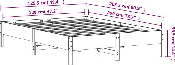 Image du produit vidaXL Bettgestell (120 x 200 cm)