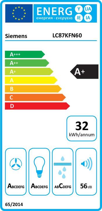 Label énergétique Siemens SIEM Hotte d'aspiration (Hotte murale)