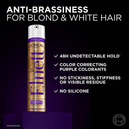 Actual product image L'Oréal Paris L'Oreal Paris Elnett Anti-Brassiness Color-Correcting Purple Micro-Diffusion Hairspray 300 Ml (300 ml)