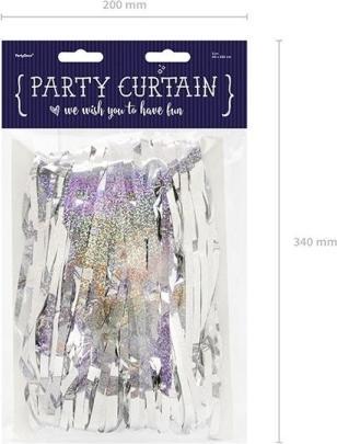 Produktbild Partydeco Partyaccessoire Vorhang 90 x 250 cm, Rosa/Silber (1 Stück)