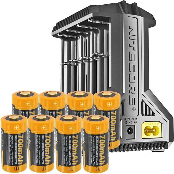 Produktbild Nitecore Schnell-Ladegerät inkl. 8 Stück CR123 A Akku (8 Stk., CR123A, Ladegerät inkl. Akku)