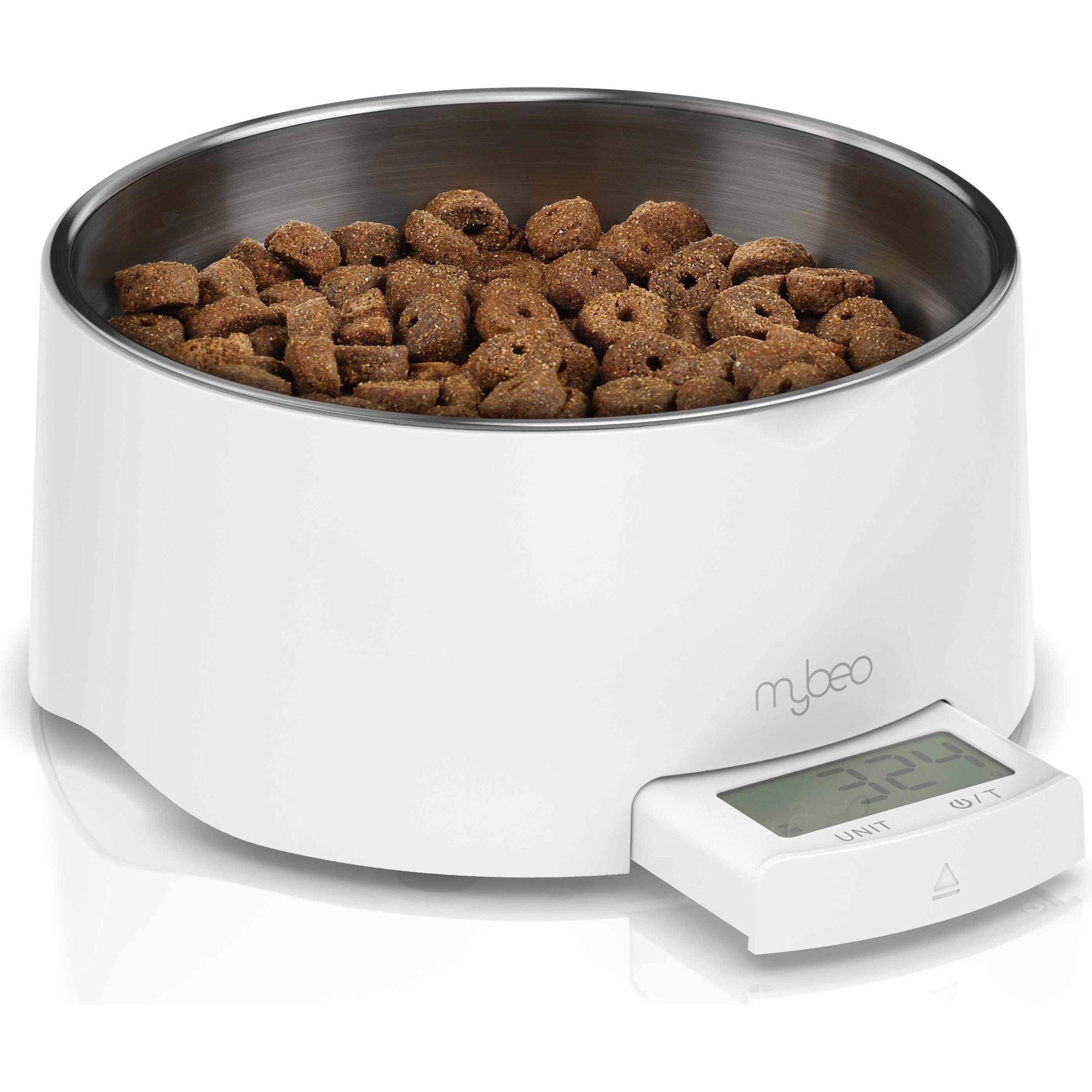Mybeo Futternapf, Futter & Trinknapf mit Waage bis 5 kg, herausnehmbarer Napf, Hundenapf, Tara, 1000 ml (1 l), Futternap...