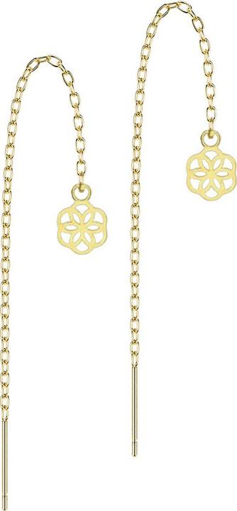 Immagine prodotto Star Piercing Ohrstecker vergoldet freifallende Kette Blume des Lebens (senza ottone, Acciaio chirurgico 316L)