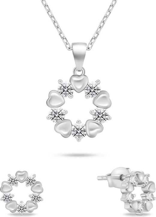 Immagine prodotto Brilio Argento - Delicata parure di gioielli in argento con zirconi SET239W (orecchini e collana)