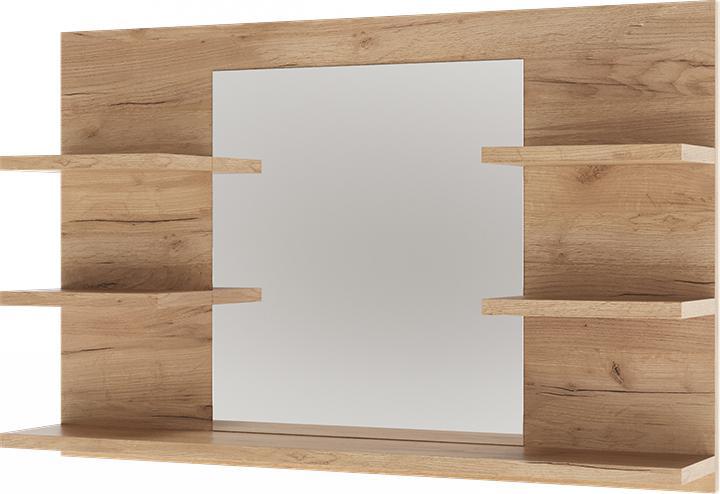 Vicco Badspiegelschrank Wilbur, Goldkraft Eiche, 78 x 50 cm mit Regalen