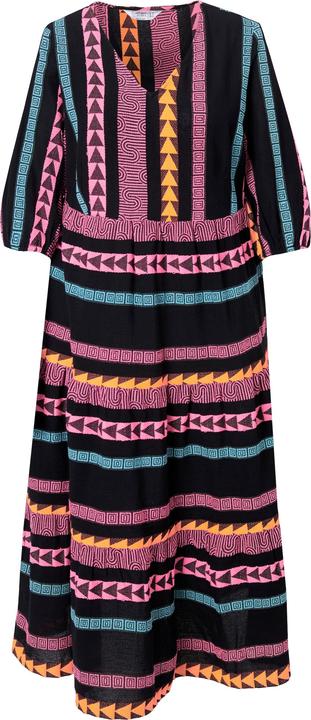 Actual product image Angel of Style A-Line 3/4-Sleeve V-Neck Jacquard Stripe Maxi Dress (48)
