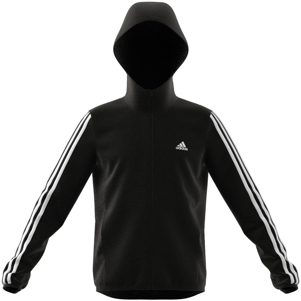 adidas, Unisex, Pullover, Boy's 3 Stripes Full Zip Hoodie, Weiss, Schwarz, (152)