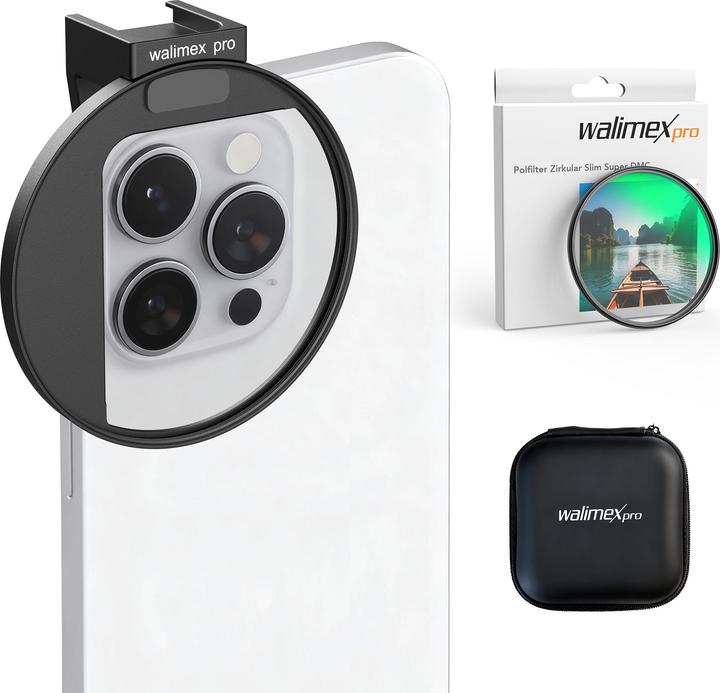 Walimex pro Filterhalter 67 mm Polfilter CPL Handykamera Cold Shoe Fotografie (67 mm, Polarisationsfilter)