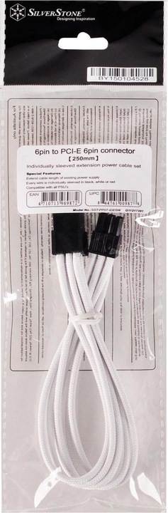Actual product image Silverstone ATX Extension 6-6(PCI-E)Pin white