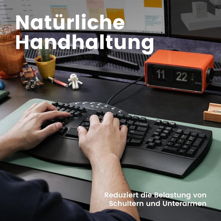 Immagine prodotto Perixx PERIDUO-512 DE, set tastiera e mouse, cablato, ergonomico, nero (DE, Cablato)