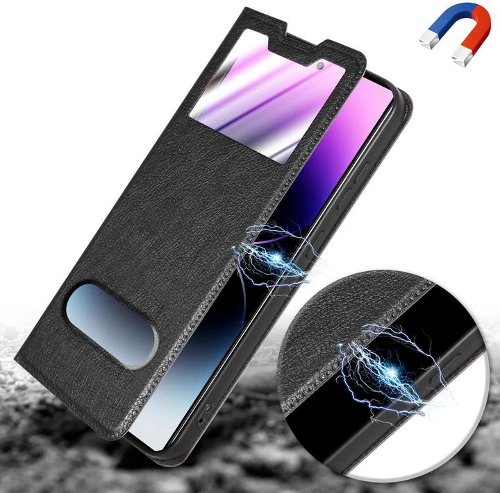Actual product image Cadorabo Book View cover with double window (Samsung Galaxy S24 Ultra)