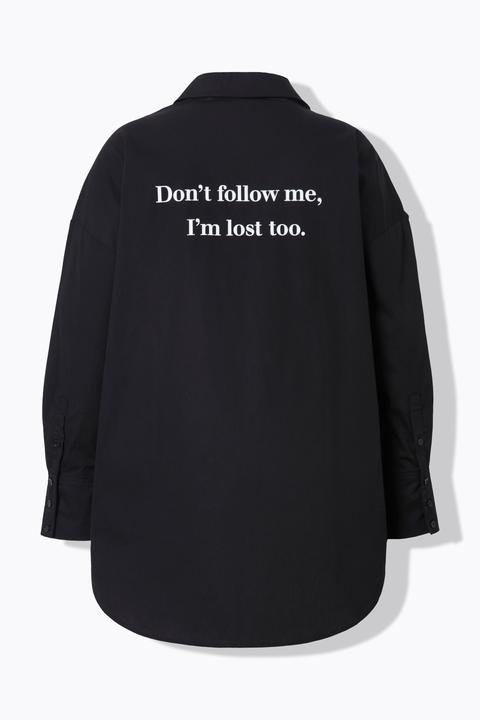 Actual product image Studio Untold Directionless Lettering Button Down Tunic Blouse (54)