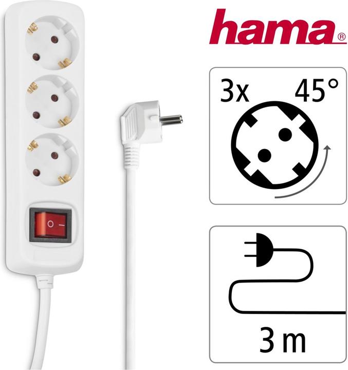 Produktbild Hama Steckdosenleiste (3x, CEE 7/3, 3 m)