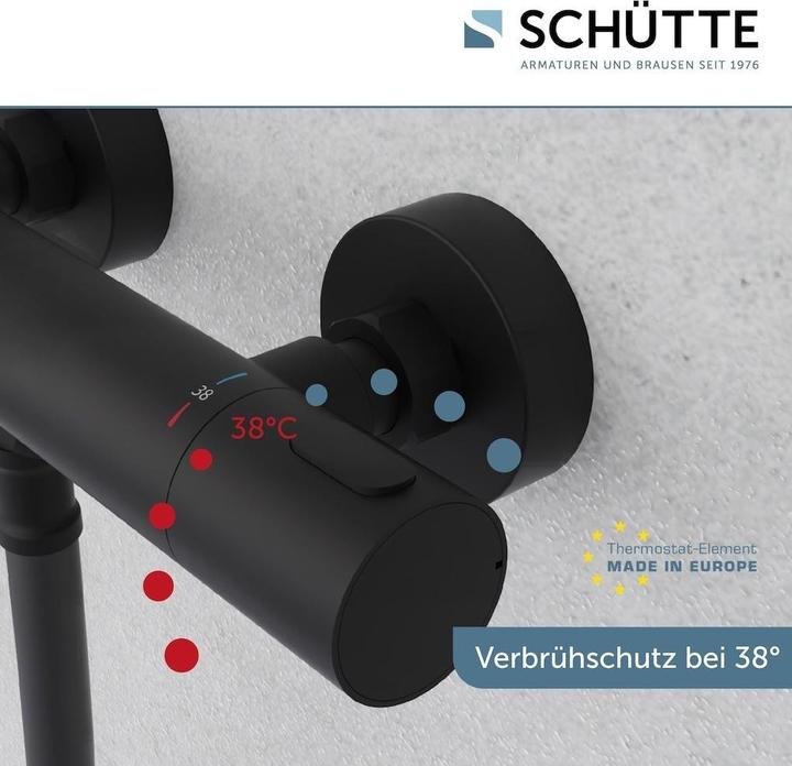 Produktbild Schütte SCHÃoeTTE LOS ANGELES Thermostatische Douchekraan - Mat Zwart (33186)