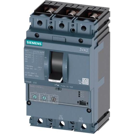 Siemens, Schutzschalter, Circuit breaker 3VA2 ICU=55kA 3pole