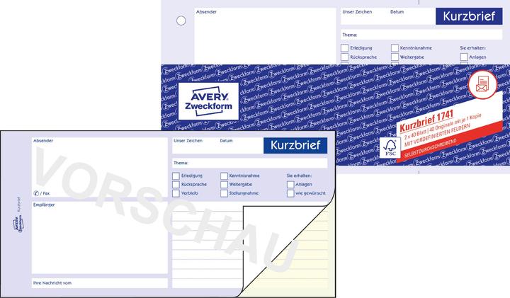 Produktbild Avery Kurzbrief (40 x)