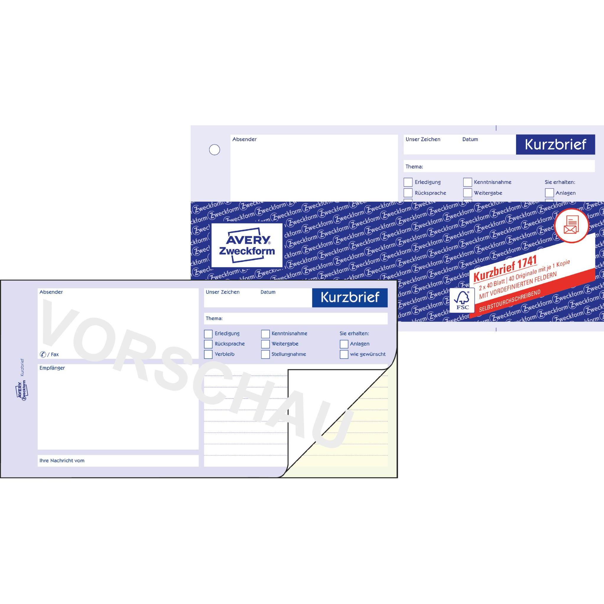 Avery Kurzbrief (40x) (1741)