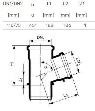 Image du produit Magnaplast TEE INTERNE D110/75X45