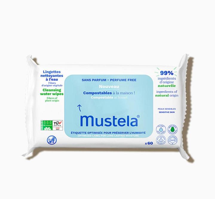 Produktbild Mustela Biologisch abbaubare, kompostierbare Wischtücher für zu Hause (60 Stück)
