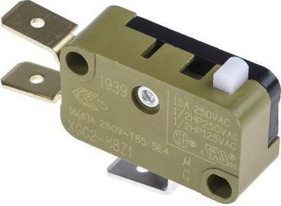 Produktbild Saia-Burgess Button Micro Switch, Tab Terminal, 16 A @ 250 V ac, SPDT, IP40
