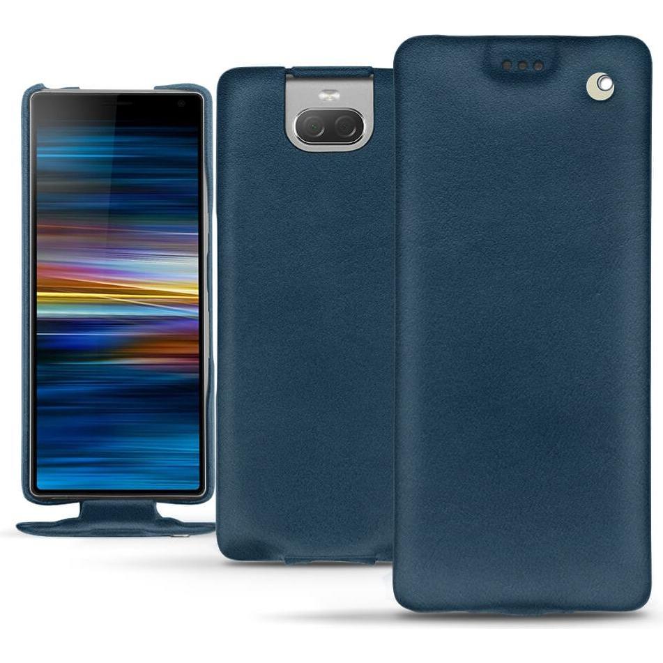 Noreve Lederschutzhülle vertikal (Sony Xperia 10), Smartphone Hülle, Blau