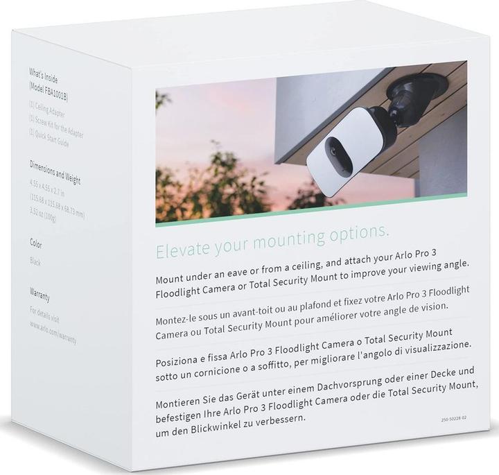 Produktbild Arlo Deckenhalterung Pro 3 Floodlight, schwarz (Montage-Kit)