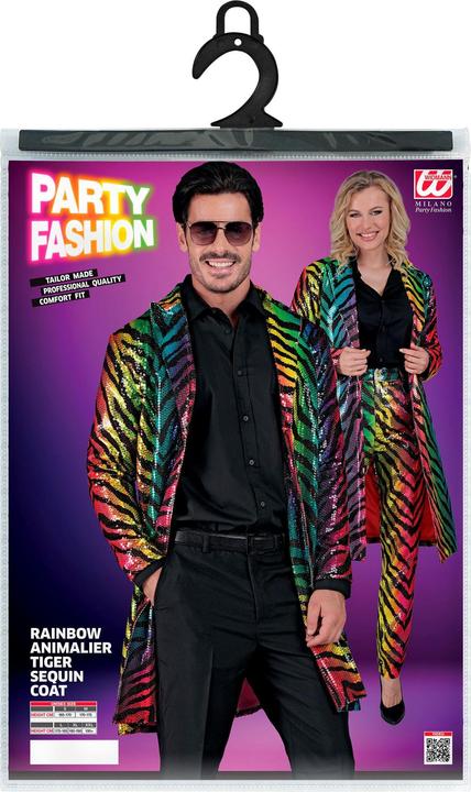 Actual product image Widmann Sequin coat in tiger pattern Rainbow (XXL)