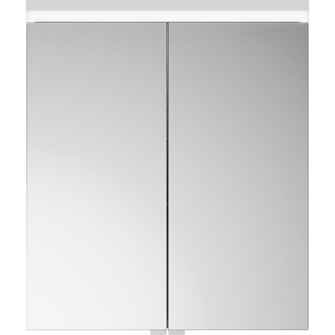 burgbad, Spiegelschrank, Lin20 Spiegelschrank LED-Beleuchtung inklusive LED-Waschtischbeleuchtung,2 Türen, 600x700x1