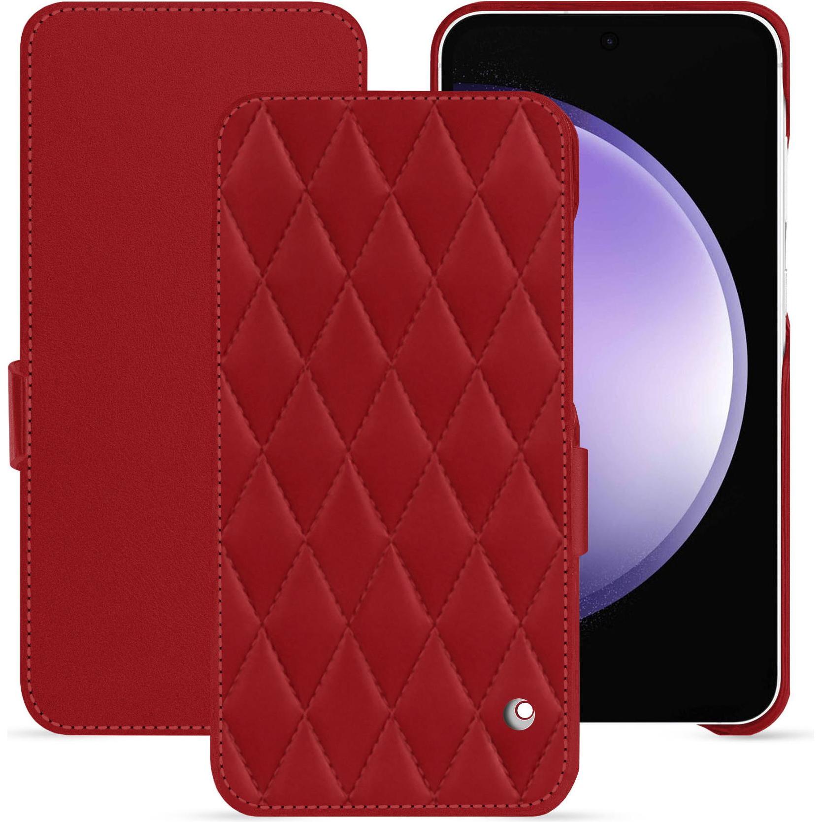 Noreve Lederschutzhülle horizontal (Samsung Galaxy S23 FE), Smartphone Hülle, Rot
