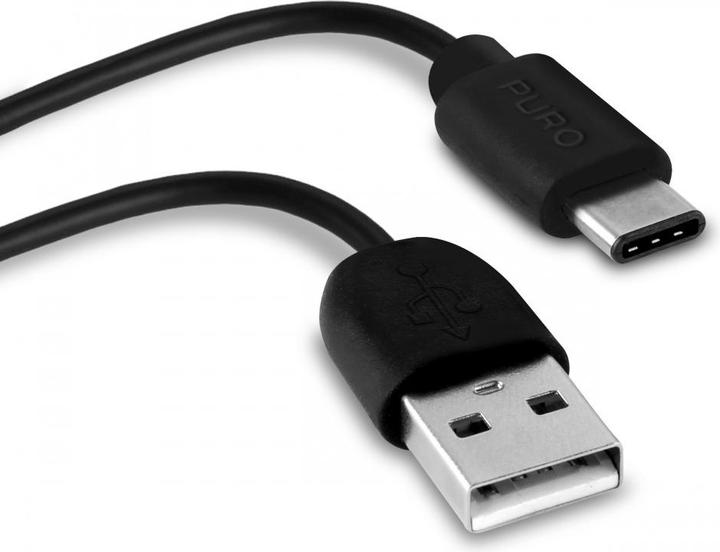 Produktbild Puro USB 2.0 USB Type-C kabel 1m Sort (1 m, USB 2.0)