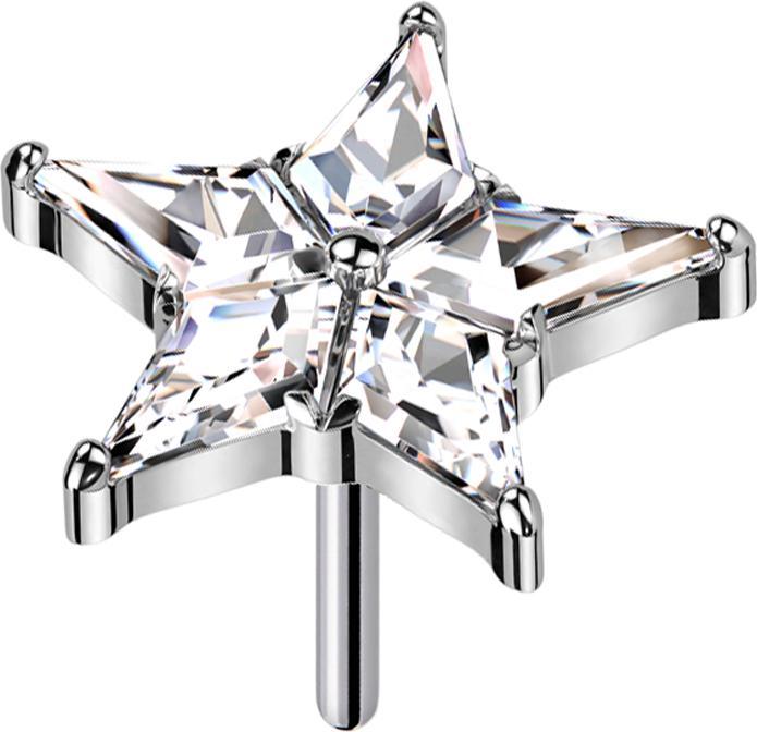 Immagine prodotto Star Piercing Stella Threadless argento cristalli argento (senza ottone, Titanio)