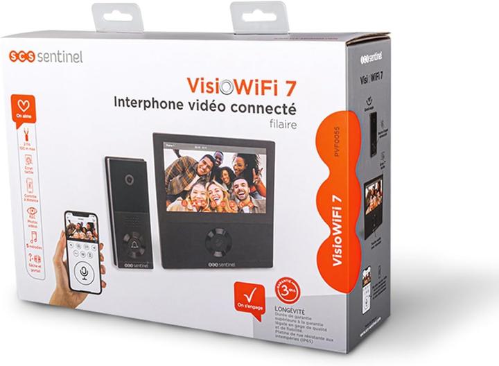 Produktbild SCS Sentinel Video-WLAN-Türsprechanlage mit 110° Weitwinkel, 7-Zoll-Touchscreen, Nachtsicht und Wetterfestigkeit (Kabelgebunden, WLAN)