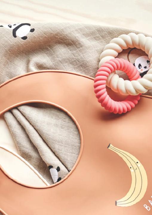 Immagine prodotto OYOY Mini Panda di garza 2 pezzi, 70 x 70 cm, cachi/rosa (70 cm, 70 cm)