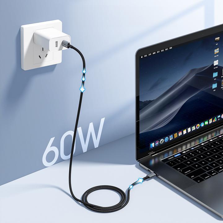 Produktbild Choetech USB C – USB C (1.20 m, USB 2.0, 60 W)